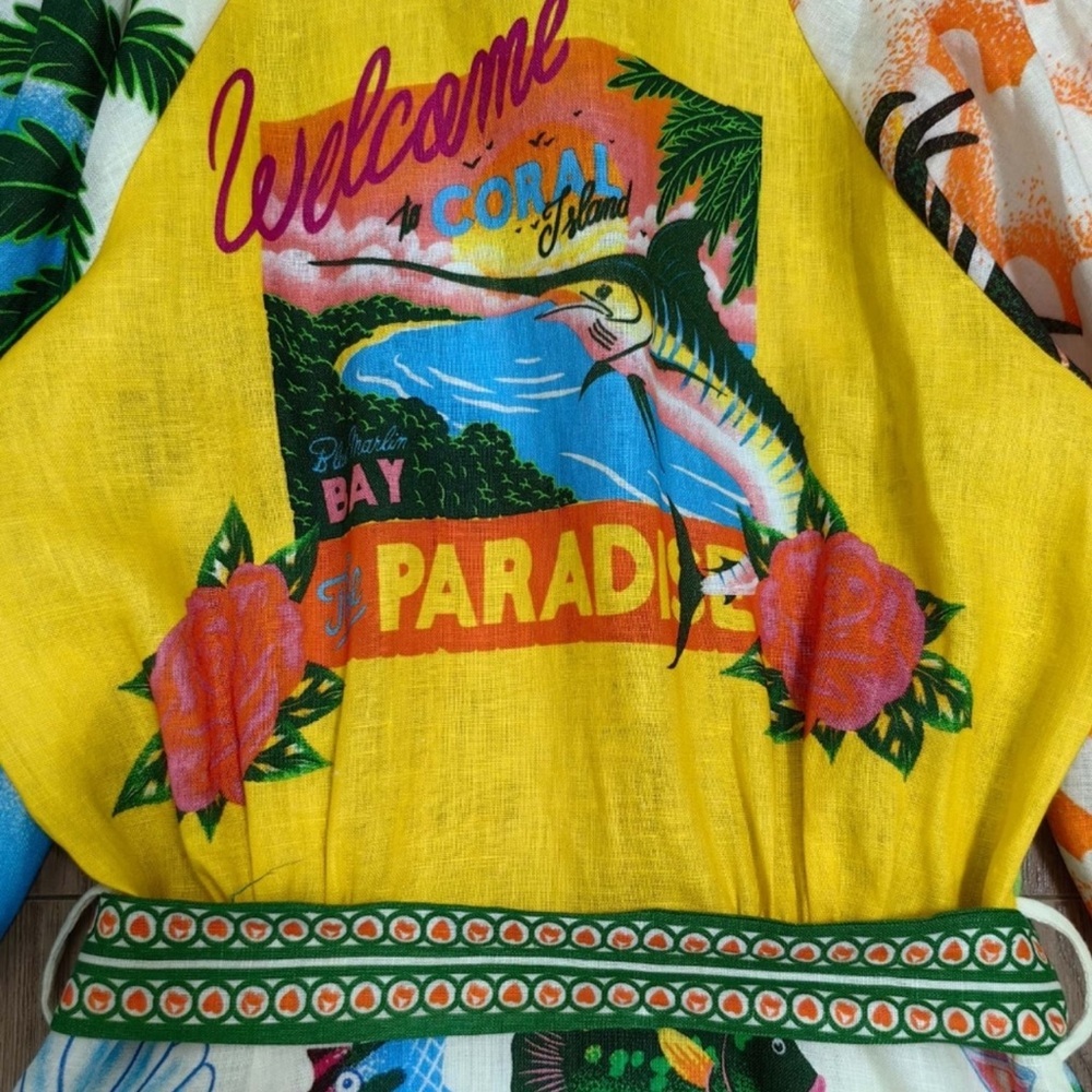 ALEMAIS Paradiso Printed Linen Mini Dress - Picture 10 of 14